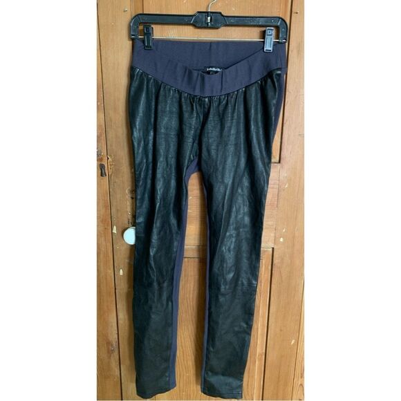 Isabella Oliver Dover black leather maternity leggings - Picture 2 of 10